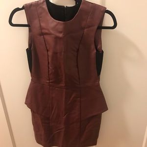 Burgundy leather dress